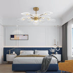 Set of 10 Light Sputnik LED chandeliers by TheChandelierCo with metal arms and modern design, hanging light fixtures.