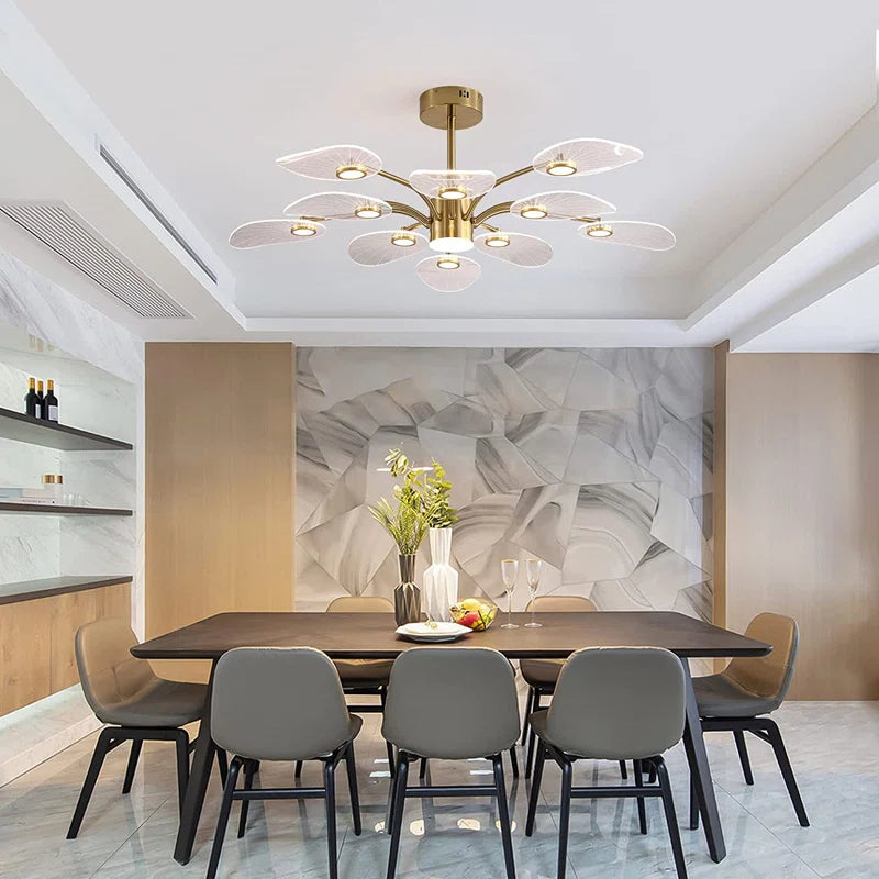 Ten-light Sputnik LED chandelier by TheChandelierCo with a modern starburst design and metallic finish.