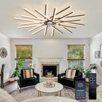 114cm reversible ceiling fan by TheChandelierCo with dimmable LED lights and remote control, featuring a sleek modern design.