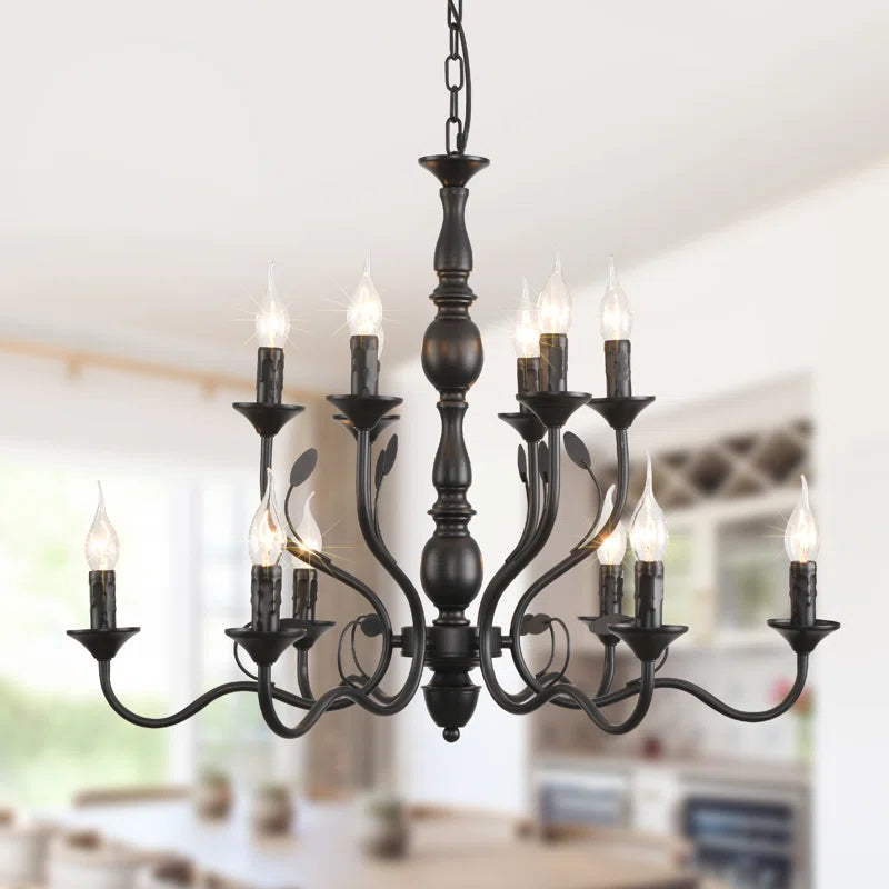 12-Light Dimmable Candle Style Chandelier