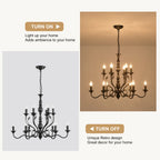 12-Light Dimmable Candle Style Chandelier