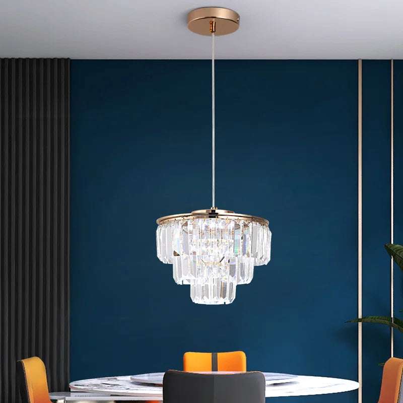 Elegant crystal LED chandelier by TheChandelierCo featuring sparkling crystal accents and modern lighting design.