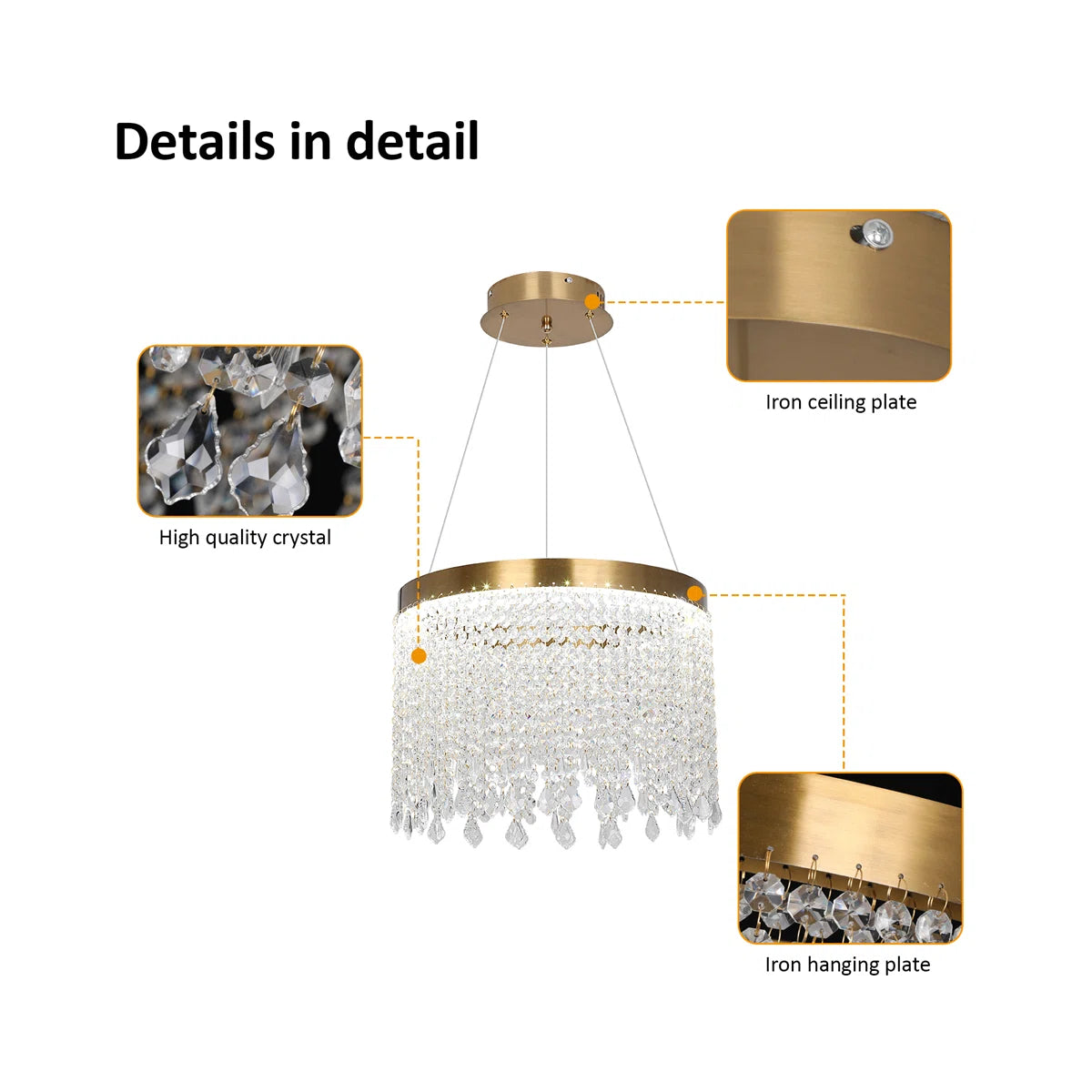 1 - Light Crystal LED Chandelier