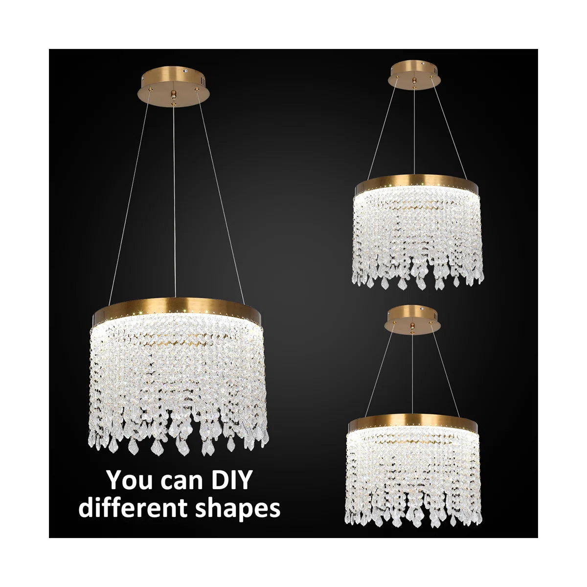 1 - Light Crystal LED Chandelier
