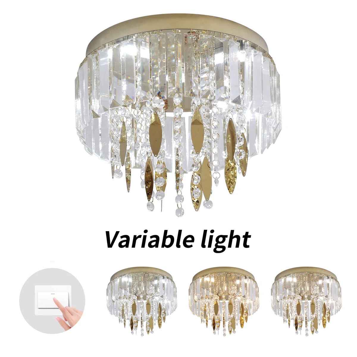1 - Light Crystal LED Chandelier