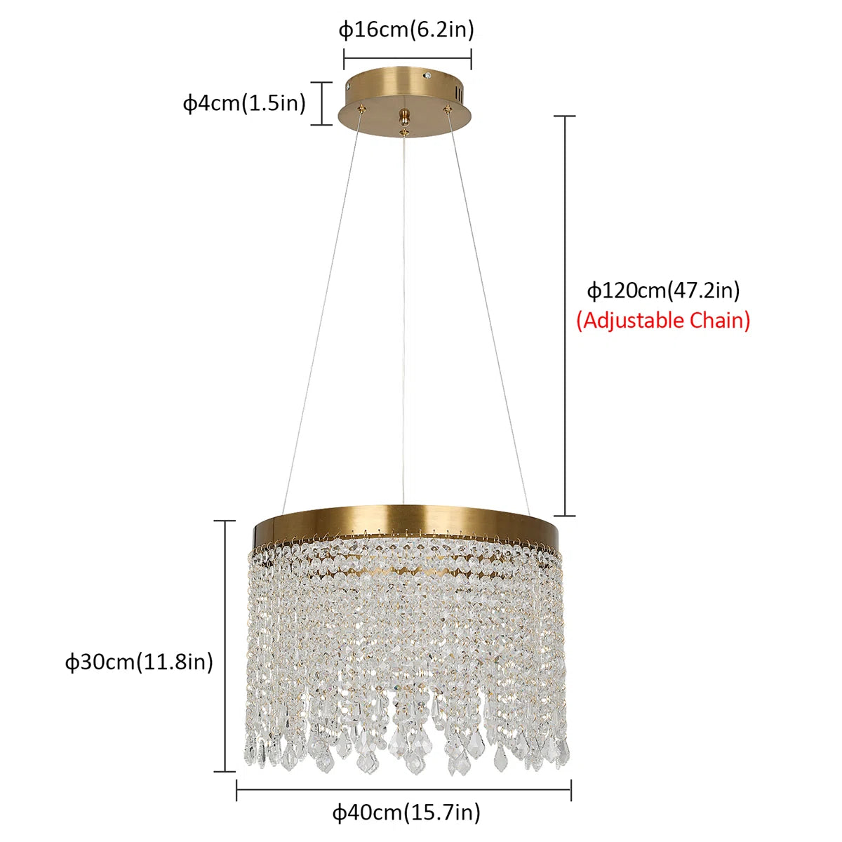 1 - Light Crystal LED Chandelier