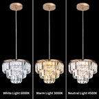 Elegant Light Crystal LED Chandelier by TheChandelierCo featuring shimmering crystal accents and modern LED illumination.