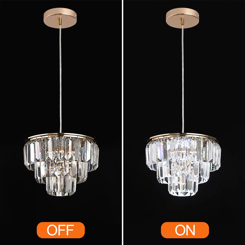 Elegant crystal LED chandelier by TheChandelierCo featuring shimmering light crystals and a modern design for luxurious interiors.