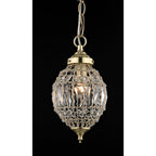 Light satin brass crystal pendant from TheChandelierCo featuring a delicate design with sparkling crystal accents.