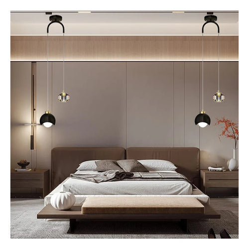 2 - Light Sphere Chandelier Ceiling Light With Glass Accents