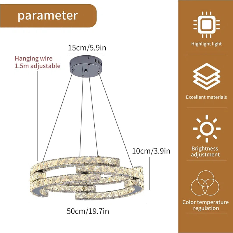 Three-light unique statement LED chandelier by TheChandelierCo featuring modern design and elegant illumination.