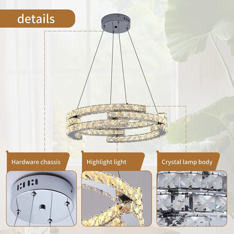 Three-light unique LED chandelier by TheChandelierCo featuring modern, statement-style lighting with sleek design.