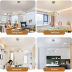 Three-light unique LED chandelier by TheChandelierCo featuring modern, stylish design with illuminated statement lighting.