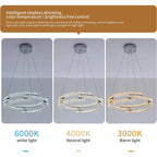 Three-light unique statement LED chandelier by TheChandelierCo with modern design and sleek metal finish.