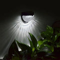 Set of two 4.5cm high solar-powered LED outdoor bulkhead lights by TheChandelierCo, weather-resistant with integrated lighting.