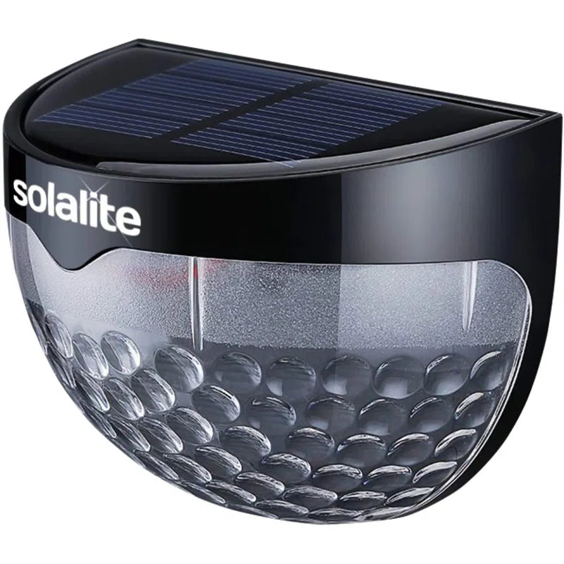 Set of two 4.5cm solar-powered LED outdoor bulkhead lights by TheChandelierCo, compact and weather-resistant for outdoor lighting.