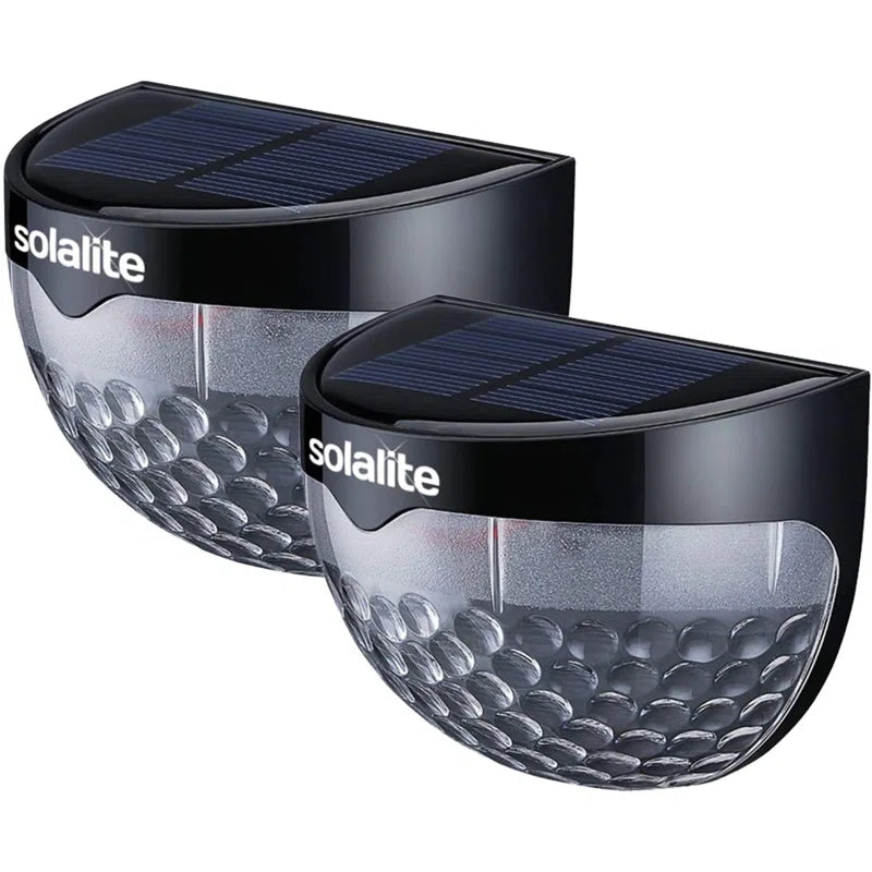 Set of two 4.5cm H solar-powered LED outdoor bulkhead lights by TheChandelierCo, compact wall-mounted lighting fixtures.