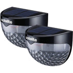 Set of two 4.5cm H solar-powered LED outdoor bulkhead lights by TheChandelierCo, compact wall-mounted lighting fixtures.