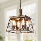 Four light bronze lantern pendant lights from TheChandelierCo with intricate metalwork and warm finish, designed for ceiling installation.