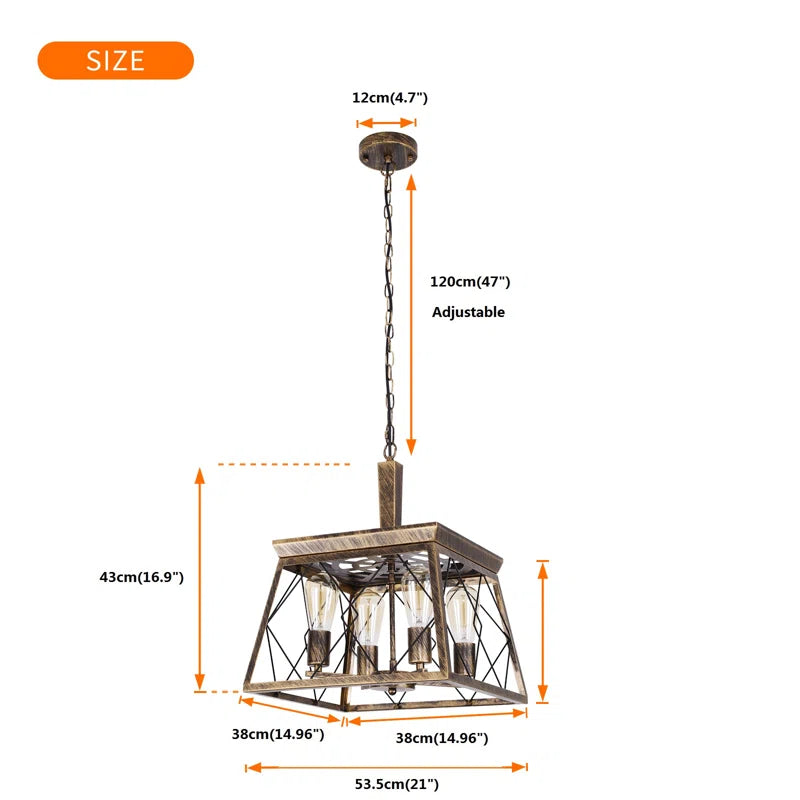 Four light bronze lantern pendant lights from TheChandelierCo, showcasing classic, decorative hanging fixtures.