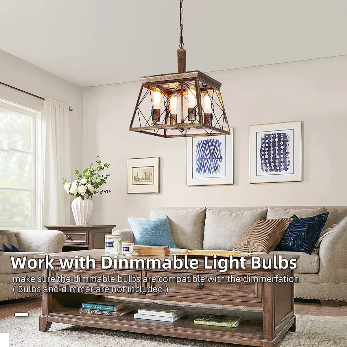 Four light bronze lantern pendant lights hanging with intricate metalwork, ideal for rustic or vintage-inspired decor.