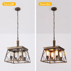 Set of four light bronze lantern pendant lights from TheChandelierCo, featuring classic design and metal construction.