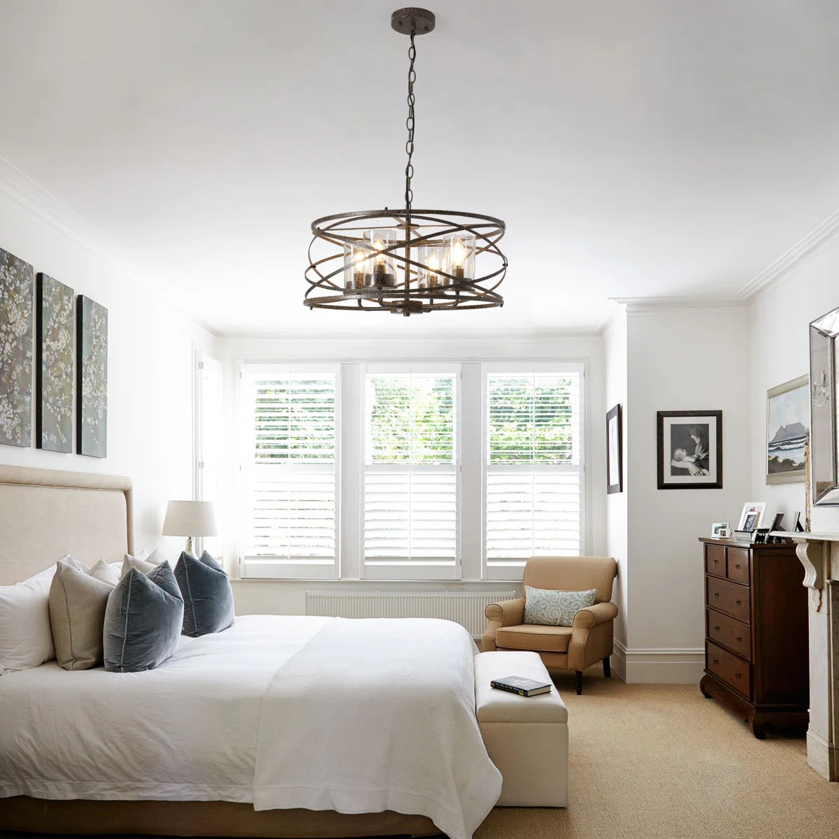 4 - Light Dimmable Farmhouse Unique Design Adjustable Chandelier