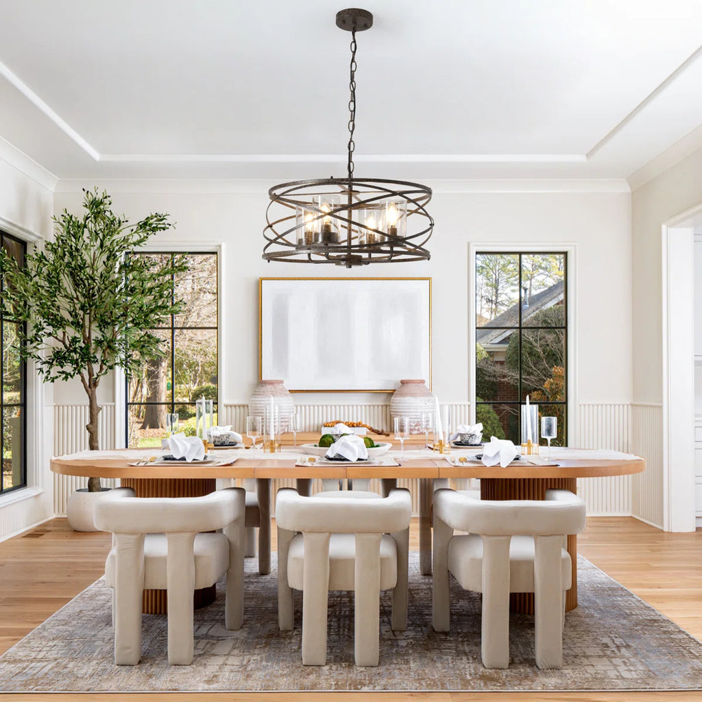 4 - Light Dimmable Farmhouse Unique Design Adjustable Chandelier