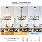 4 - Light Dimmable Farmhouse Unique Design Adjustable Chandelier