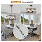 4 - Light Dimmable Farmhouse Unique Design Adjustable Chandelier