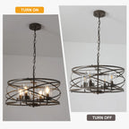 4 - Light Dimmable Farmhouse Unique Design Adjustable Chandelier