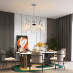 TheChandelierCo 50cm 7-blade crystal chandelier ceiling fan with light kit, remote control, and app control in a modern design.