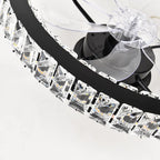 50cm dimmable crystal ceiling fan with LED light, remote control, and smartphone app from TheChandelierCo.