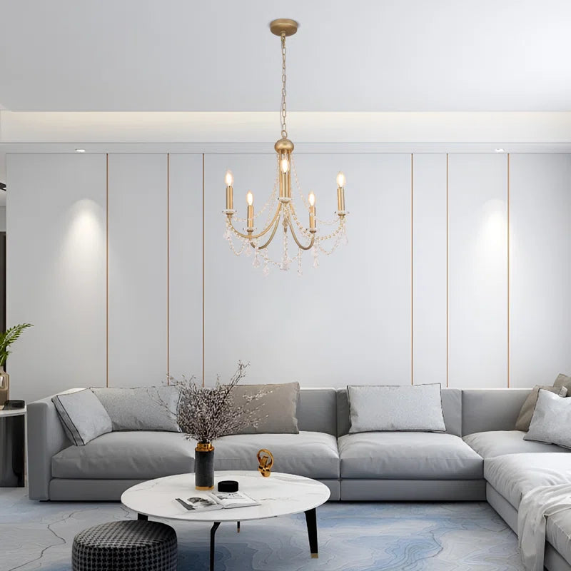 Five-light candle-style chandelier from TheChandelierCo, featuring classic design with elegant candle-style light fixtures and ornate details.