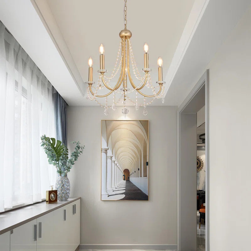 Five-light candle-style chandelier by TheChandelierCo featuring classic candle holders and elegant design for a sophisticated lighting accent.