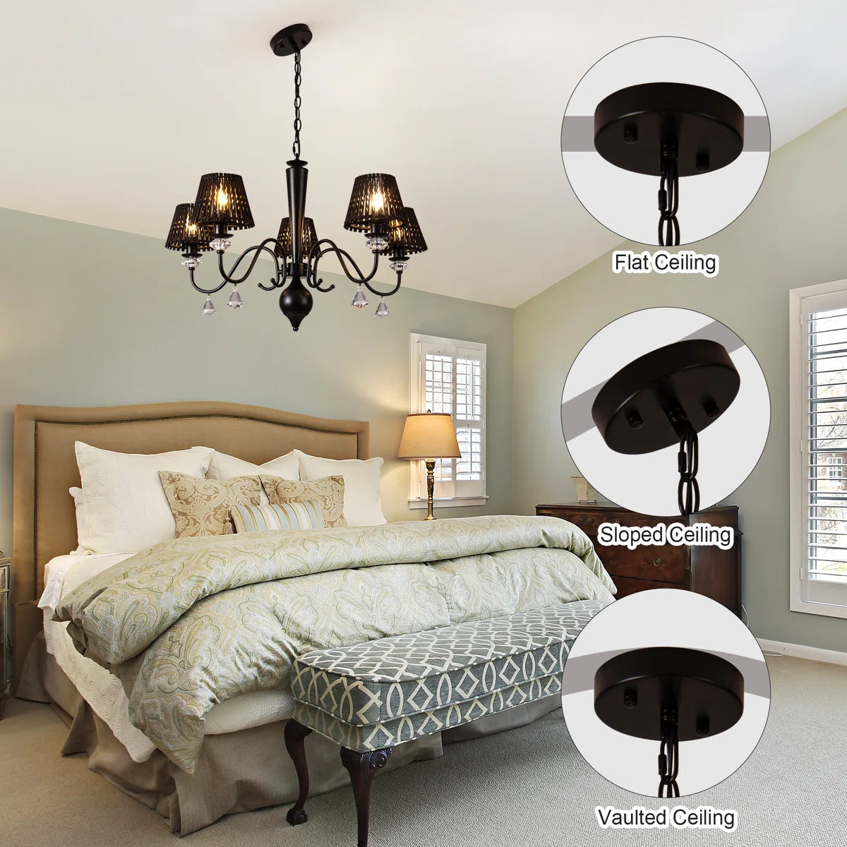 5 - Light Dimmable Classic / Traditional Crystal Chandelier