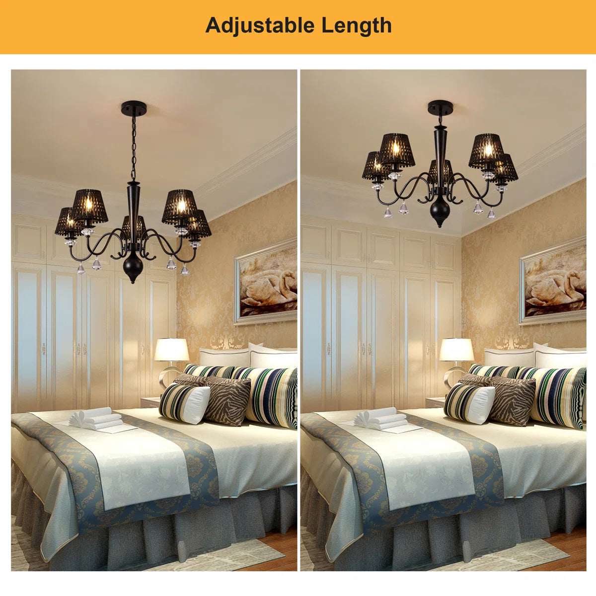 5 - Light Dimmable Classic / Traditional Crystal Chandelier
