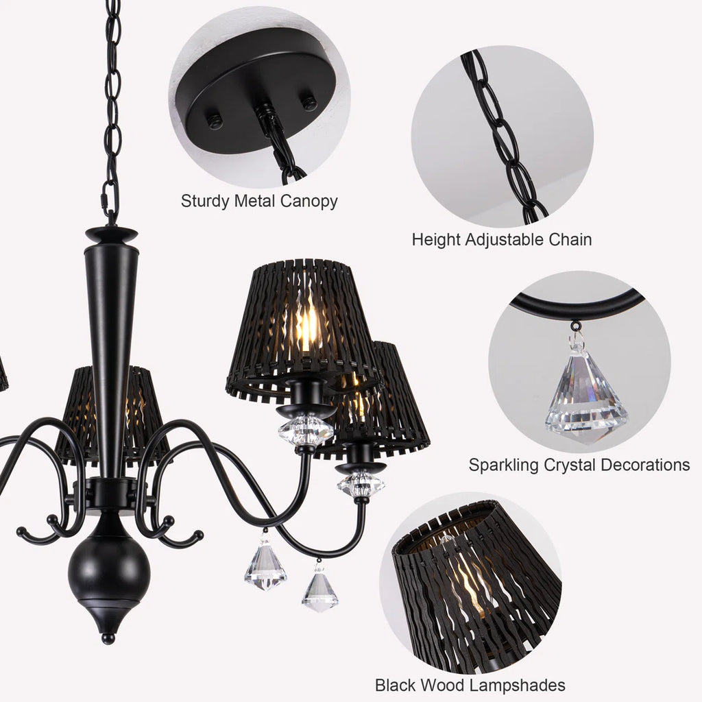 5 - Light Dimmable Classic / Traditional Crystal Chandelier