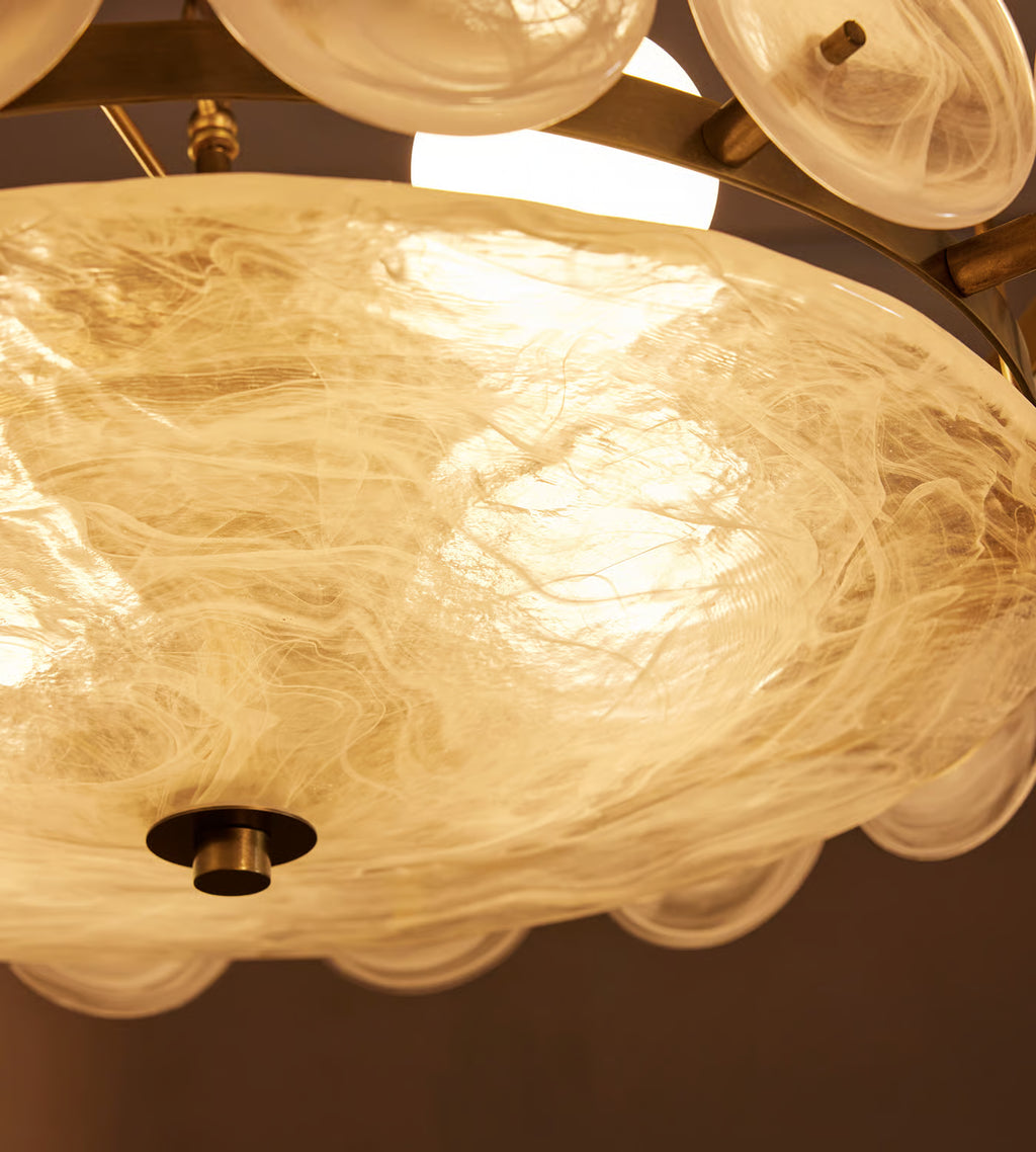Lorenzo Chandelier, Milky Glass