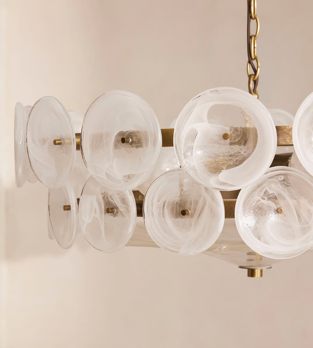 Lorenzo Chandelier, Milky Glass