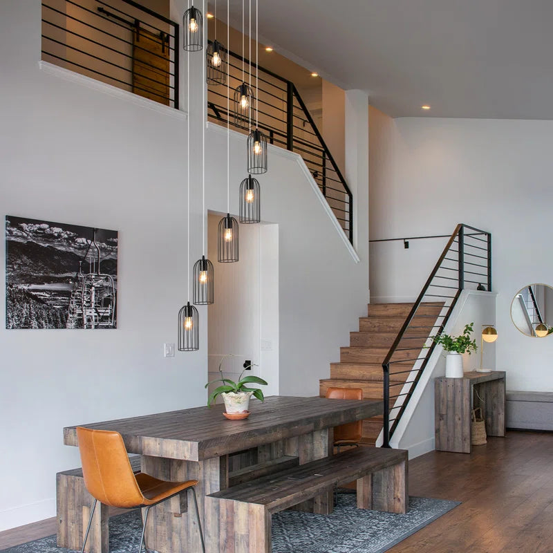 Elegant 8-light cluster chandelier by TheChandelierCo featuring modern design with multiple hanging light fixtures.