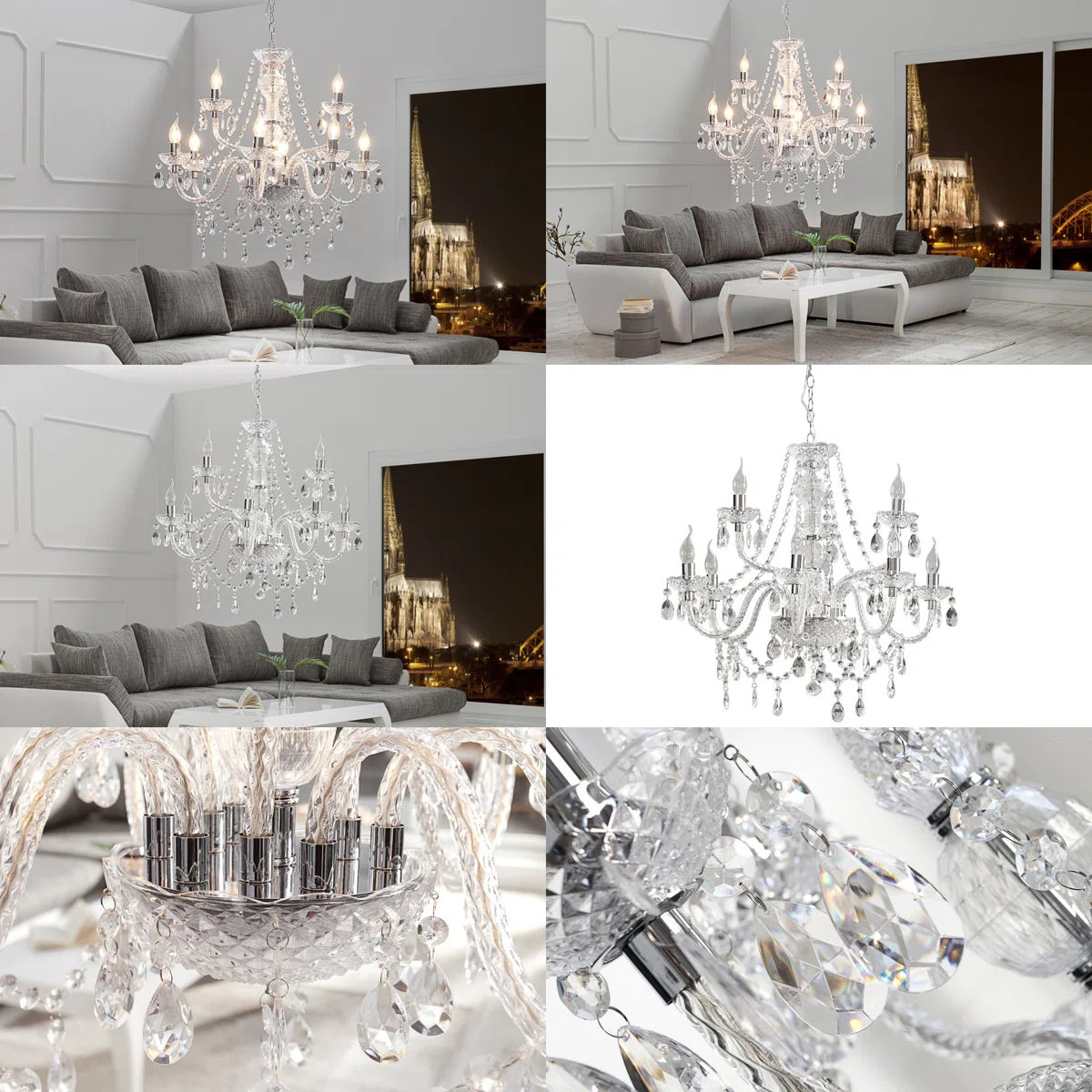 9-Light Candle Style Chandelier