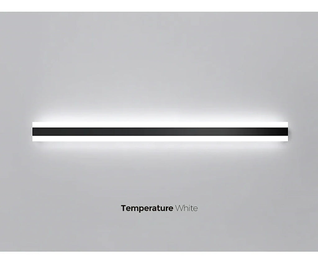 Black 150cm outdoor flush mount light with integrated LED, designed for exterior wall mounting by TheChandelierCo.