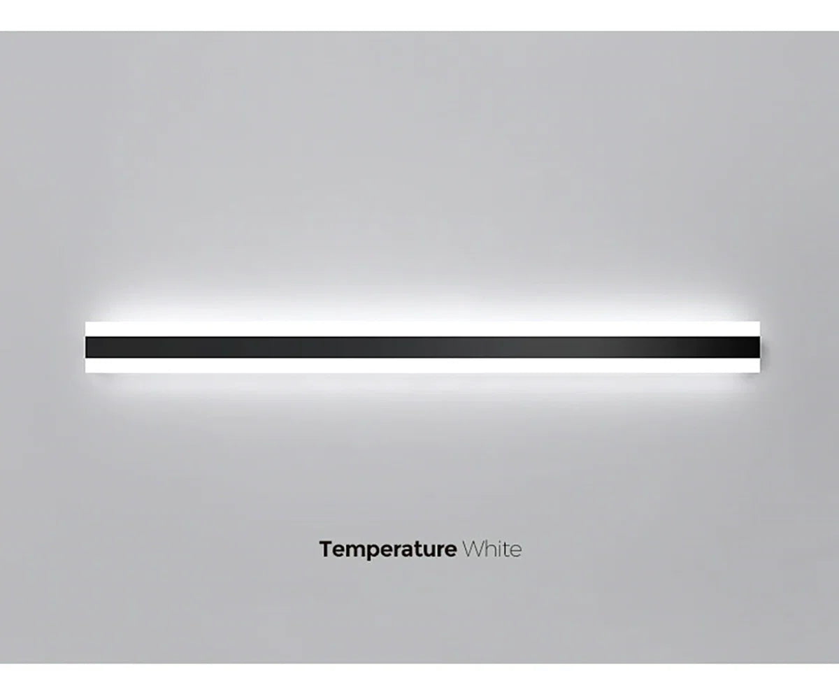 Black 150cm outdoor flush mount light with integrated LED, designed for exterior wall mounting by TheChandelierCo.
