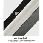 Black Abbiney outdoor flush mount light from TheChandelierCo, 150cm high with integrated LED illumination.