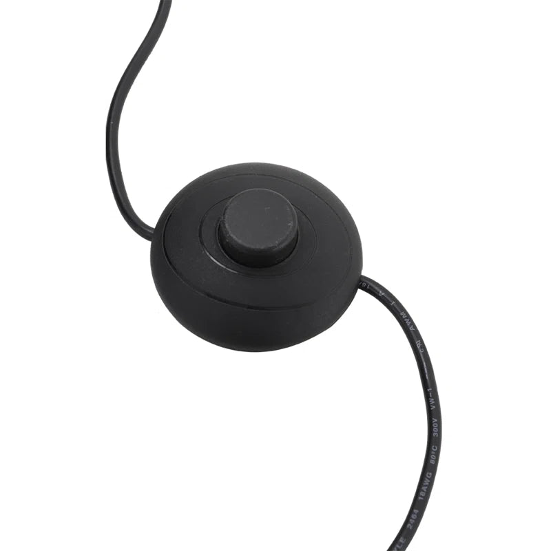 Black metal tray table floor lamp with linen lampshade, 150cm tall, by TheChandelierCo, featuring a sleek modern design.