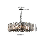Modern black geometric crystal chandelier by TheChandelierCo with 14 lights and adjustable chain for elegant lighting.