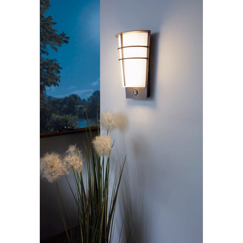 Aliza 2 Bulb Integrated LED outdoor flush mount light fixture by TheChandelierCo, with a sleek modern design for exterior lighting.