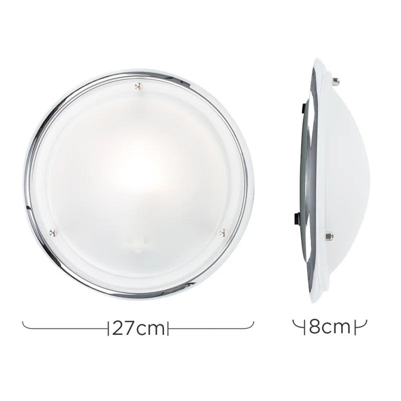 Altieri glass flush mount ceiling light fixture with clear glass shade, modern design, by TheChandelierCo.