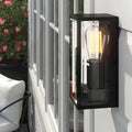 Black outdoor flush mount light fixture by TheChandelierCo, 23.5cm tall with a modern design, suitable for exterior lighting.